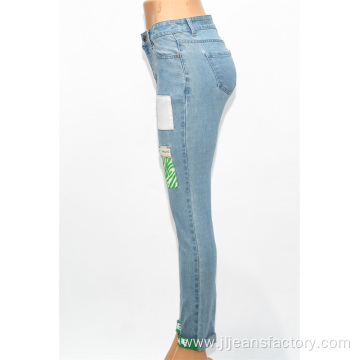 Custom Patchwork Textured Jeans Wholesale